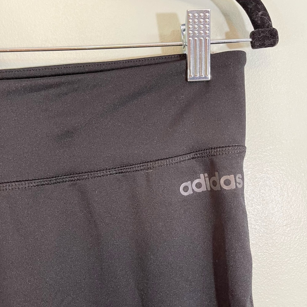 Adidas Climalite Womens Black Graphic Pull-On Activewear Tights & Leggings Large - Picture 2 of 8